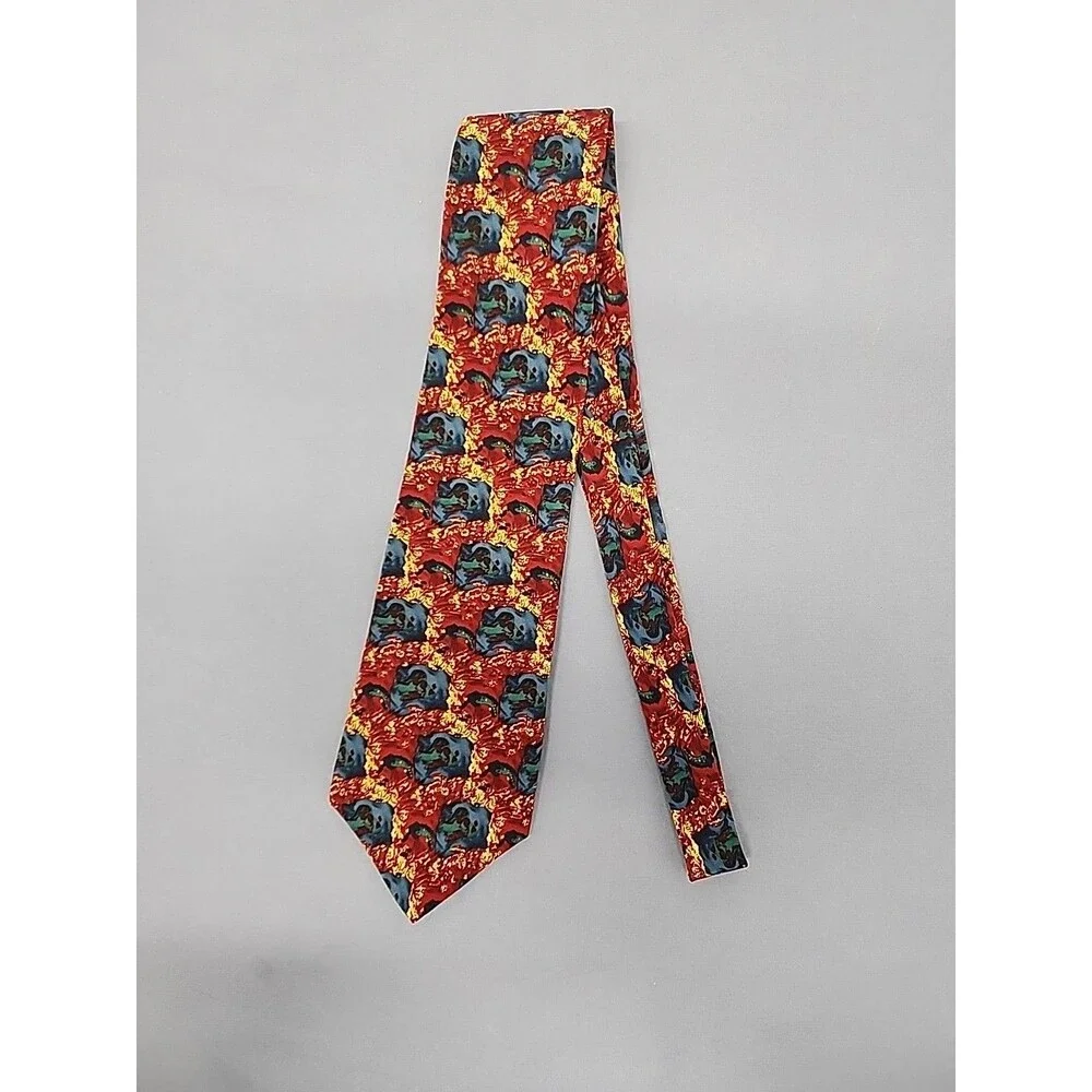 Jerry Garcia Neck Tie 100% Silk Multicolor Abstract Waves Made In The USA